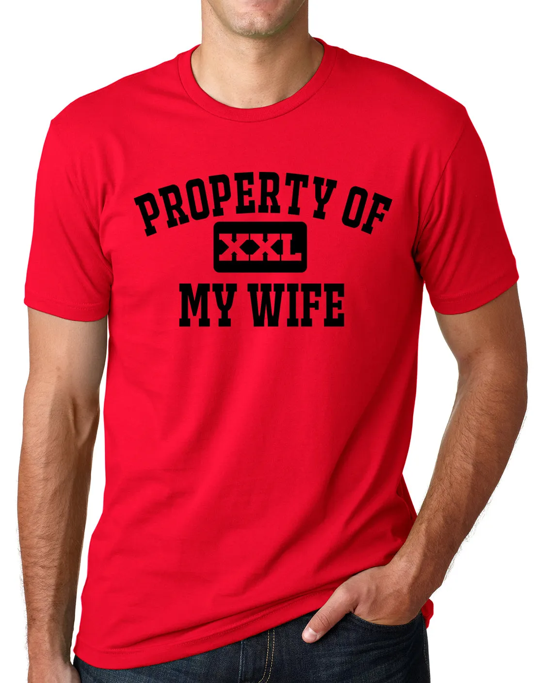 Think Out Loud Apparel Property Of My Wife Funny Athletic Department Humor T Shirt