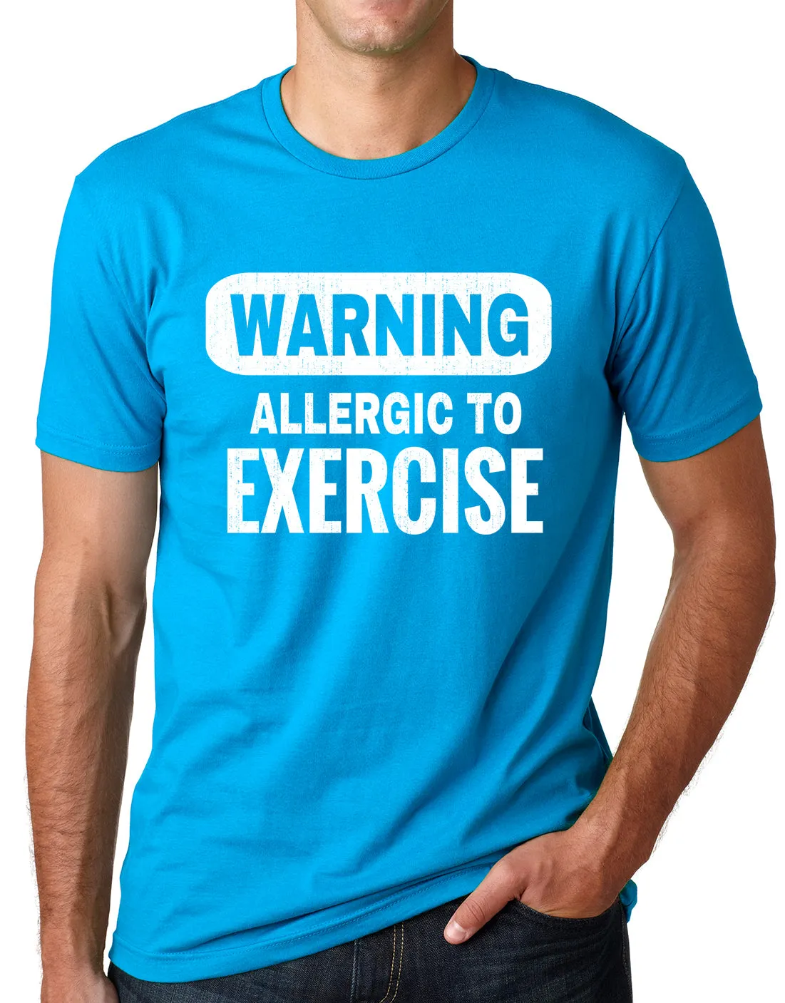 Think Out Loud Apparel Warning Allergic To Exercise Funny T Shirt Gym Humor Tee
