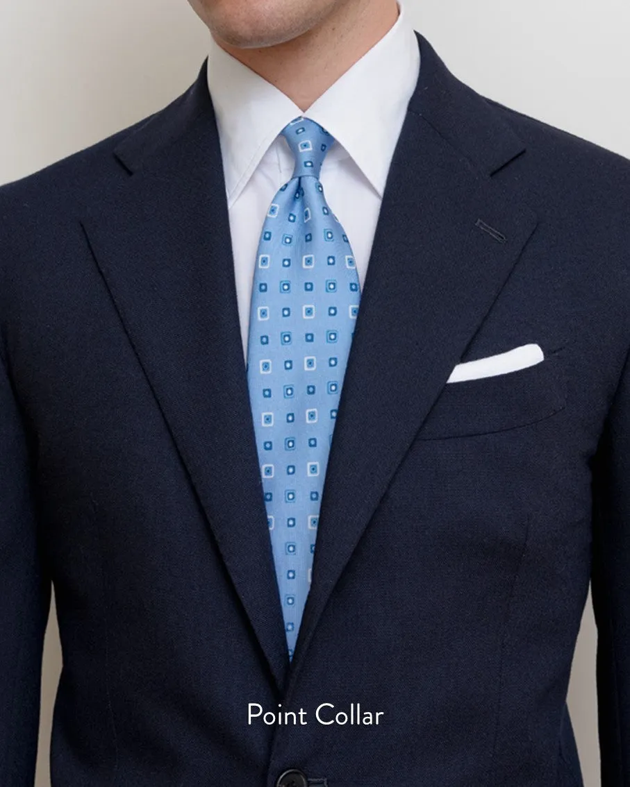 Thomas Mason Dark Blue Pencil Stripe 120s