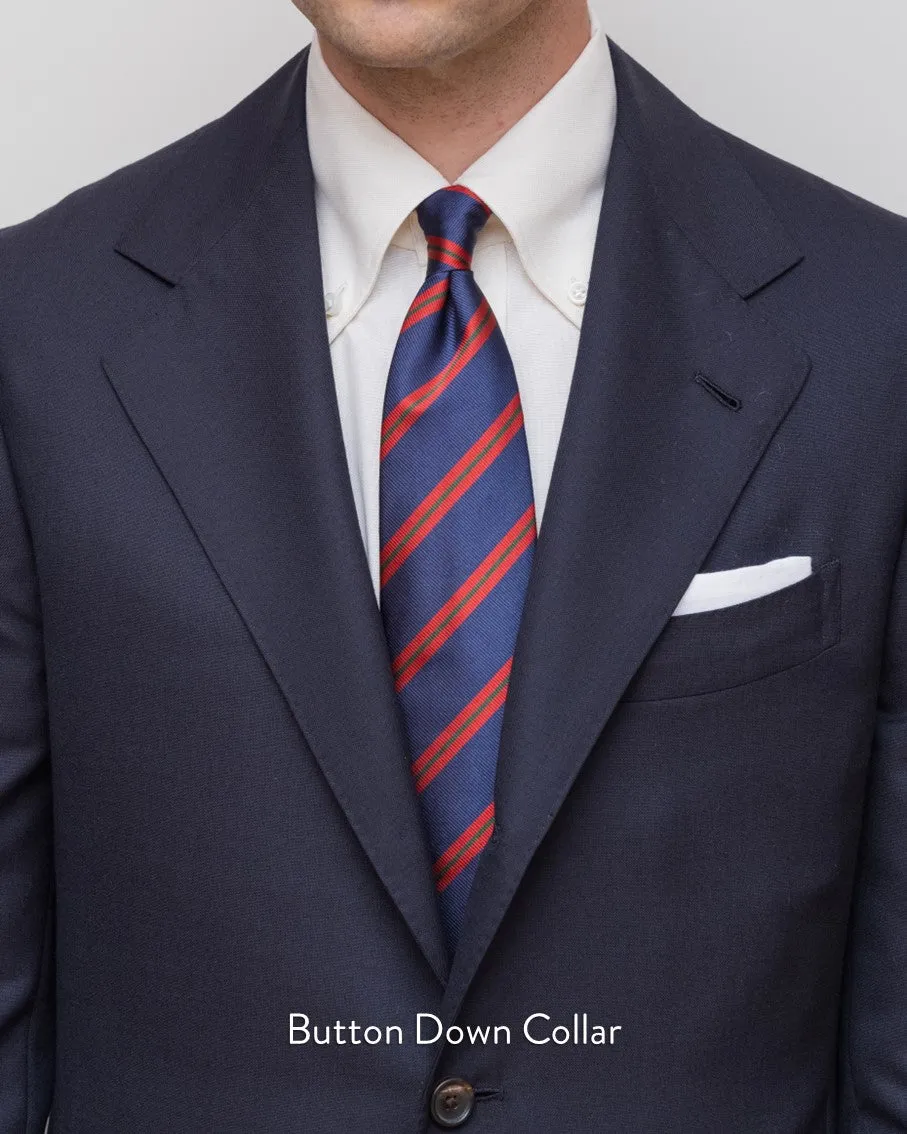 Thomas Mason Dark Blue Pencil Stripe 120s