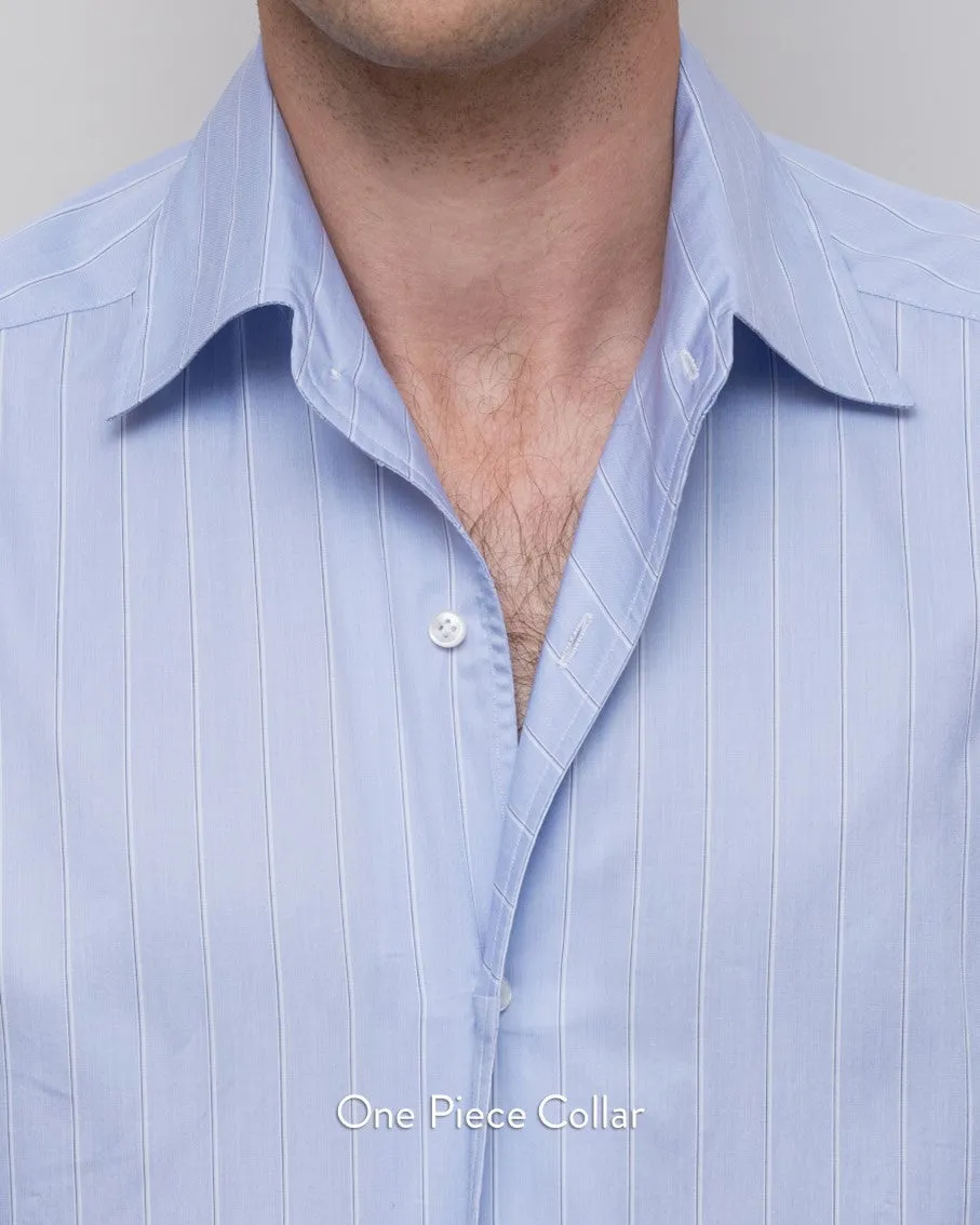 Thomas Mason Dark Blue Pencil Stripe 120s