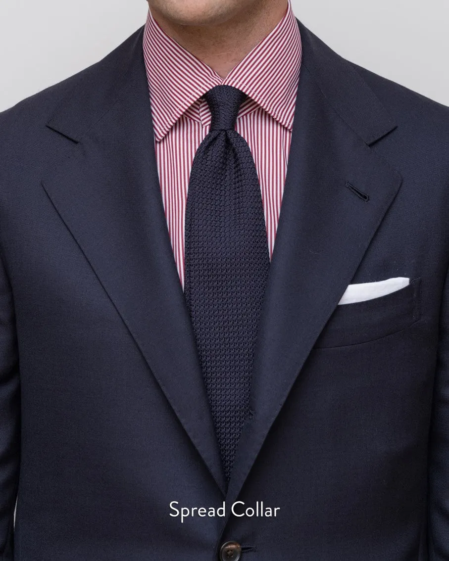 Thomas Mason Dark Blue Pencil Stripe 120s