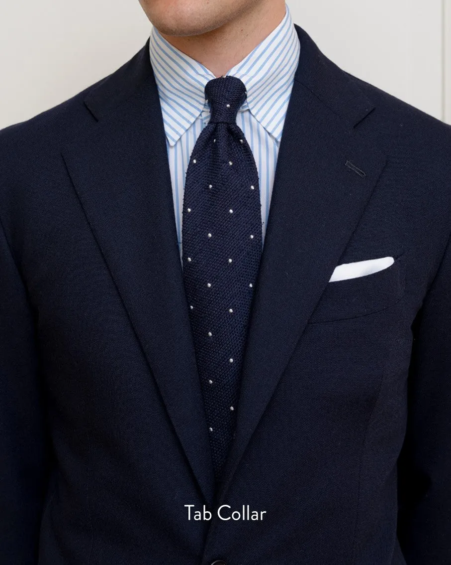 Thomas Mason Dark Blue Pencil Stripe 120s