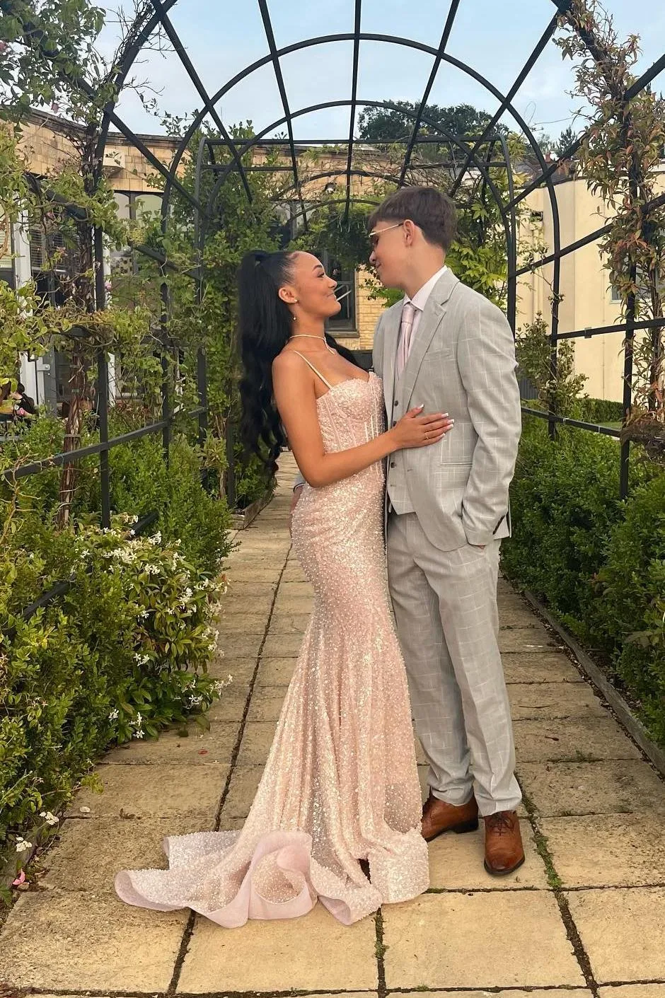 Tiffany Blue Sequin Mermaid Long Party Dress