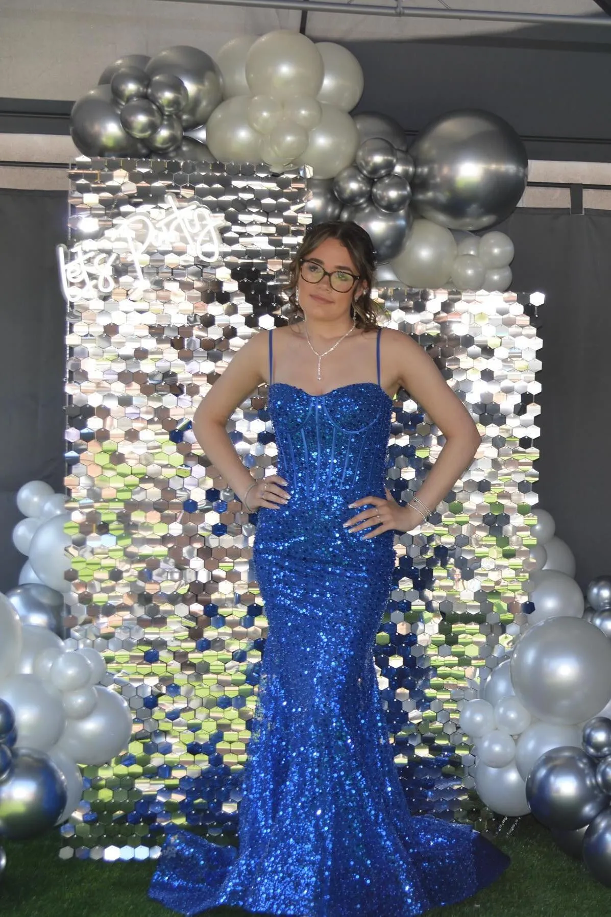 Tiffany Blue Sequin Mermaid Long Party Dress
