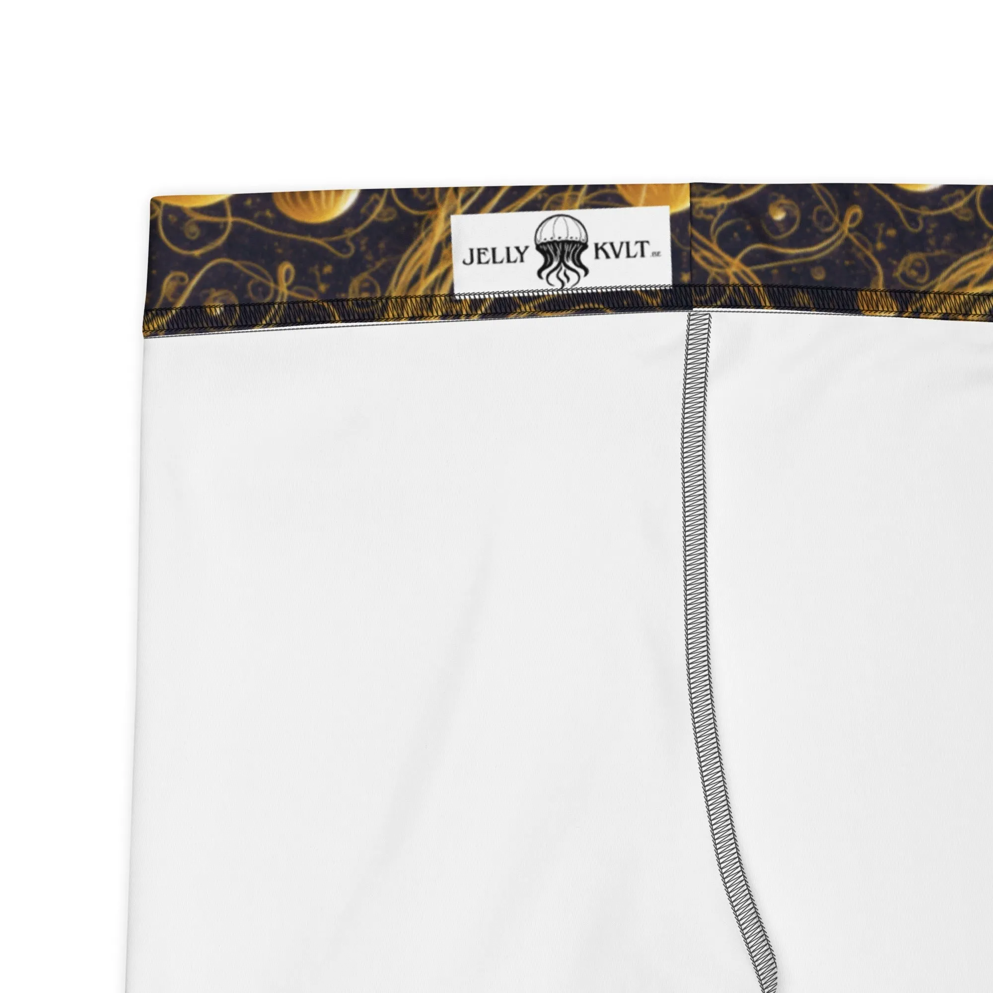 Tight Shorts - Black And Gold Jellyfishes