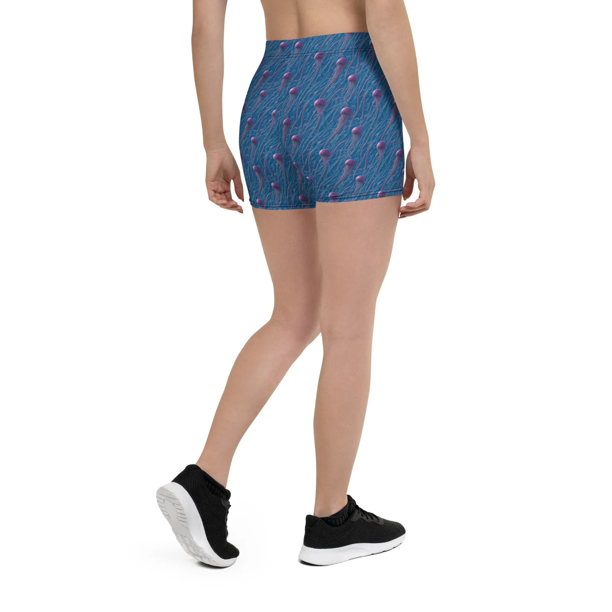Tight Shorts - Blue And Violet Jellyfishes