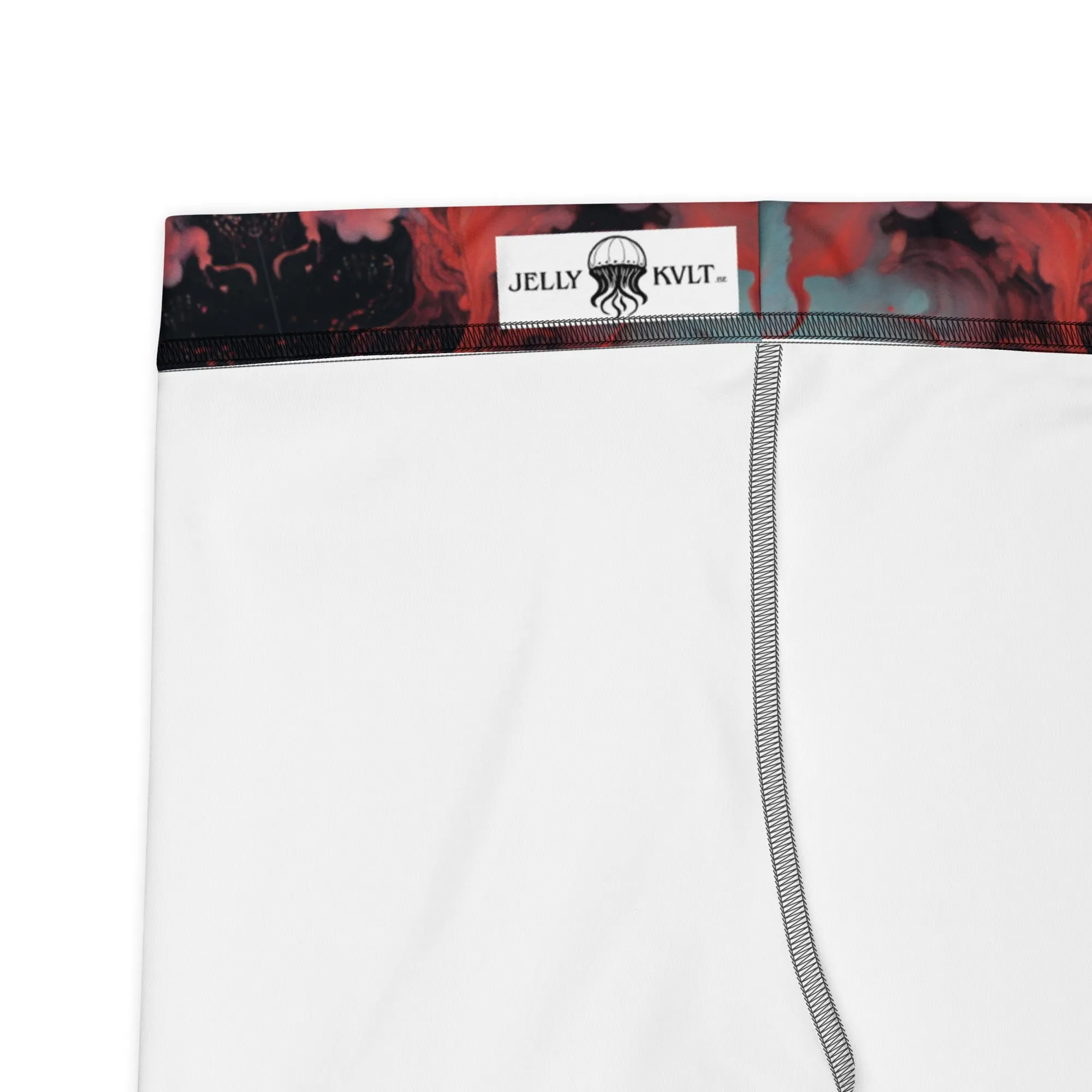 Tight Shorts - Ethereal Crimson Flow - Dark