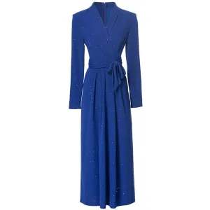 Tito Sequins  V-Neck Long Sleeves Lace-up  Dress