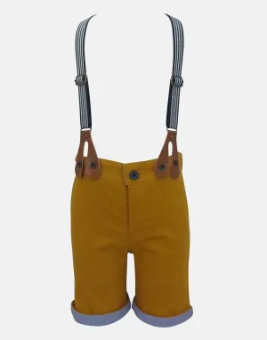 Toby : Ochre shorts & braces
