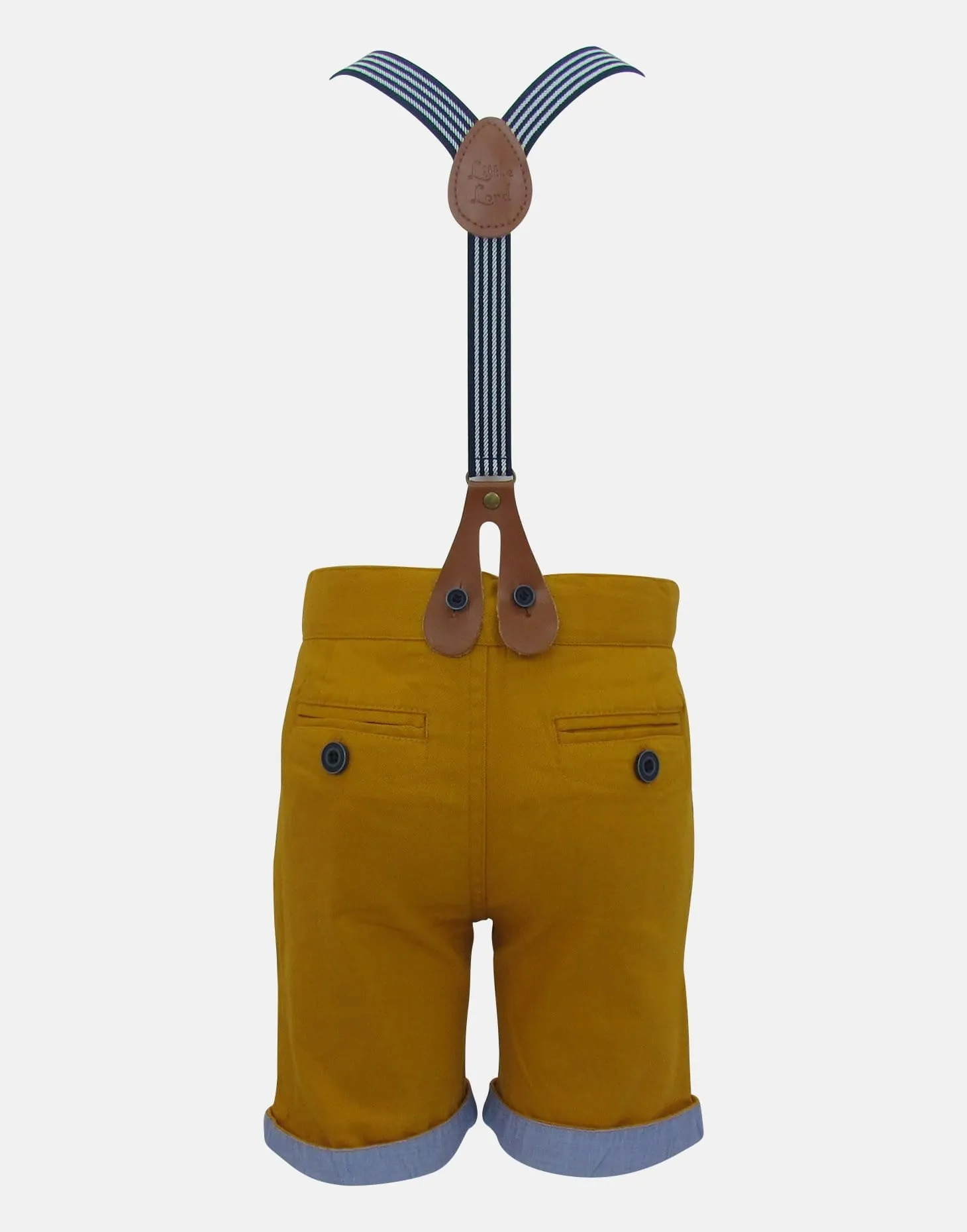 Toby : Ochre shorts & braces