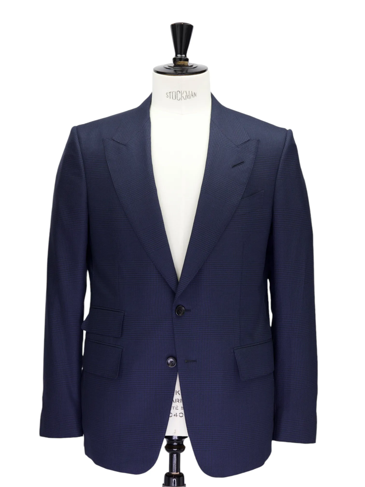 Tom Ford Blue Prince of Wales Wool & Silk Shelton Jacket