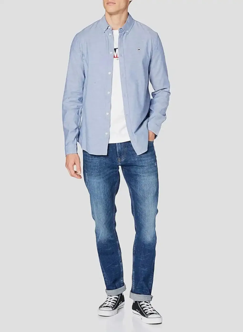 Tommy Jeans Slim Stretch Oxford Shirt Twilight Navy