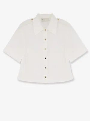 Tory Burch Camp Stretch Cotton Shirt