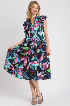 Tropical Leaf Multicolor Print Dress - Vibrant, Chic, and Perfect for Spring/Summer 2025
