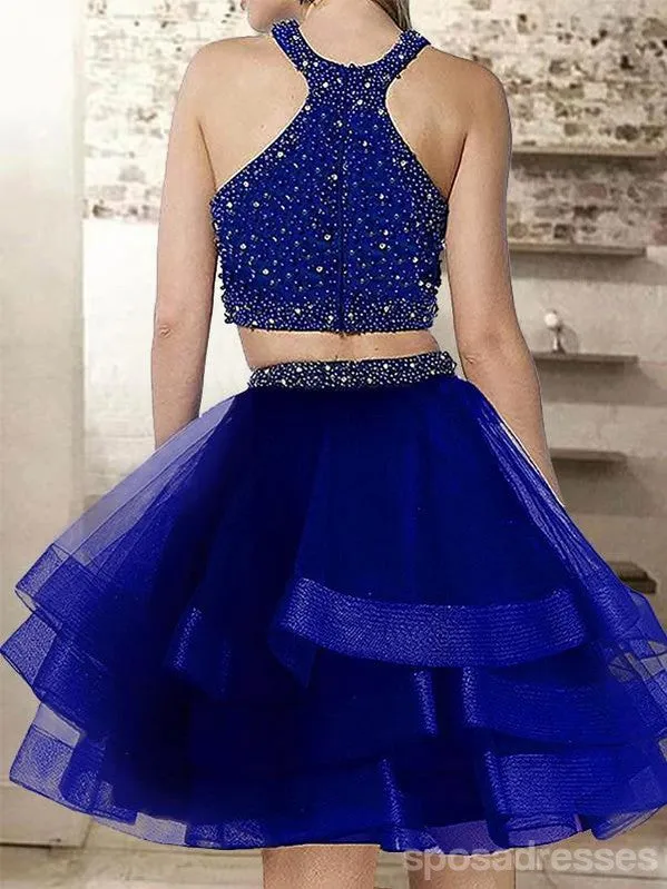 Two Pieces Burgundy Beaded Cheap Homecoming Dresses Online, Cheap Short Prom Dresses, CM737