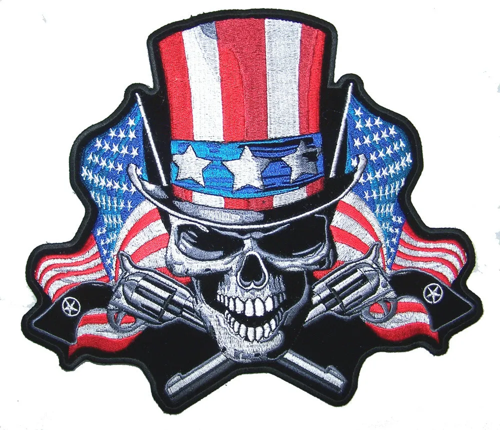 Uncle Sam Skull American Flag Patch