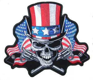 Uncle Sam Skull American Flag Patch
