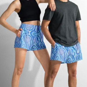 Unisex Running Shorts (Recycled Material)- "Aqua" Design