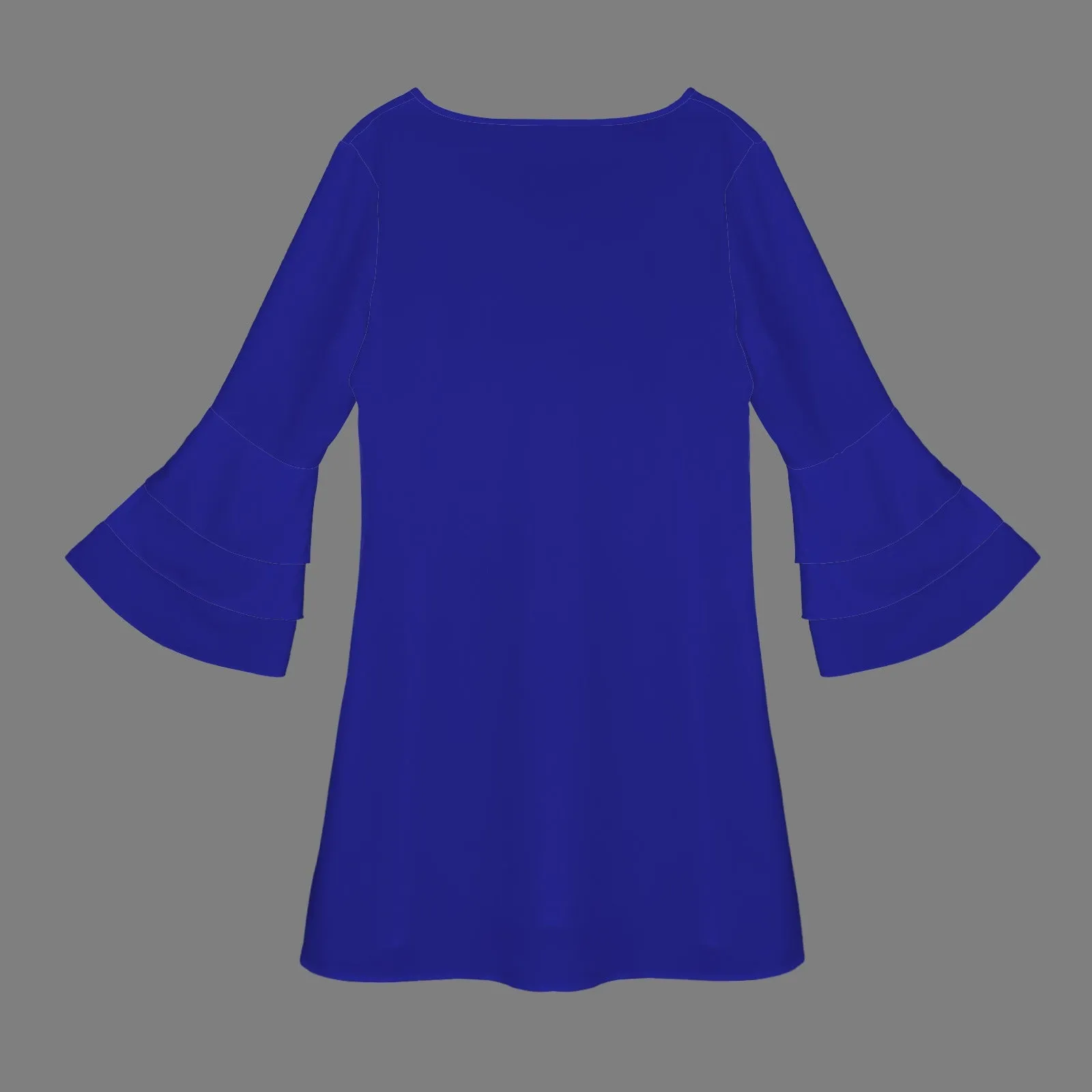 V-neck layered flare sleeved dress