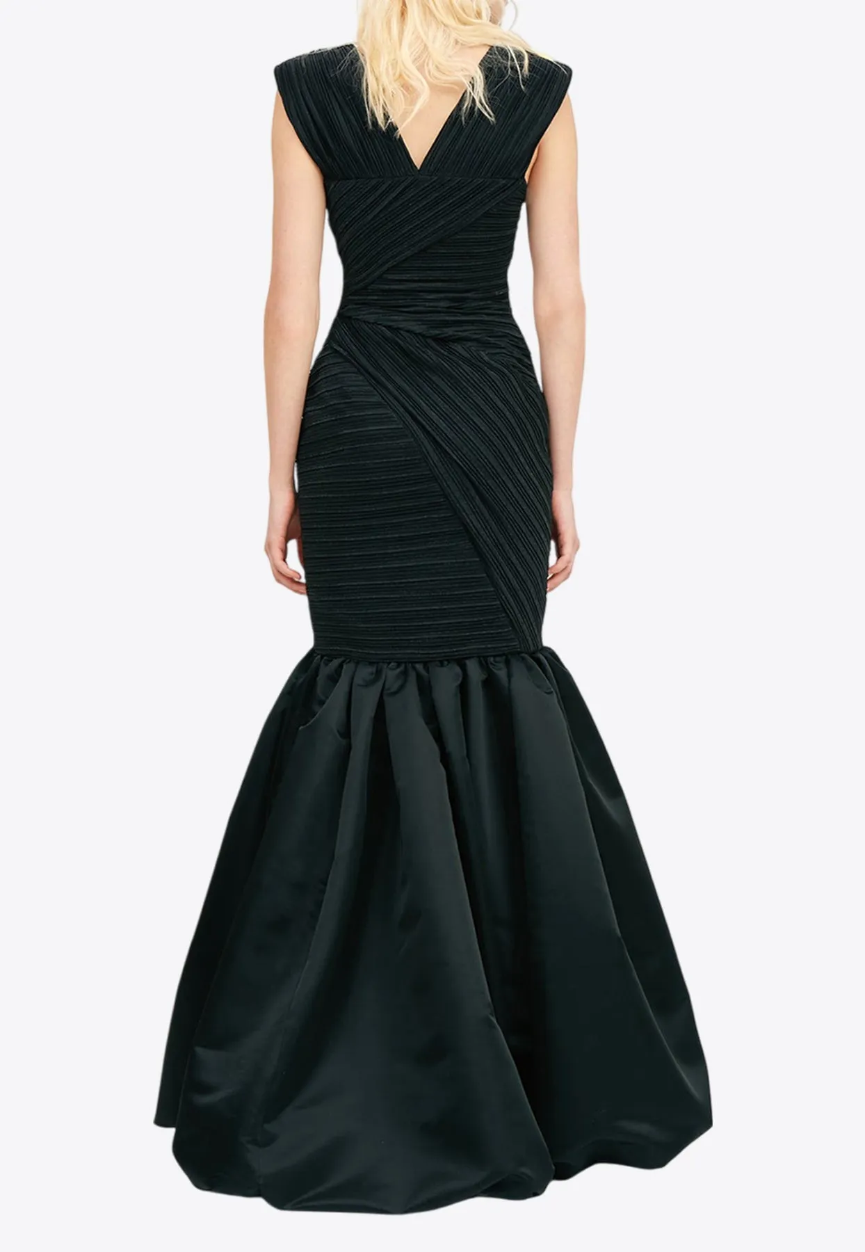 V-neck Layered Maxi Mermaid Dress