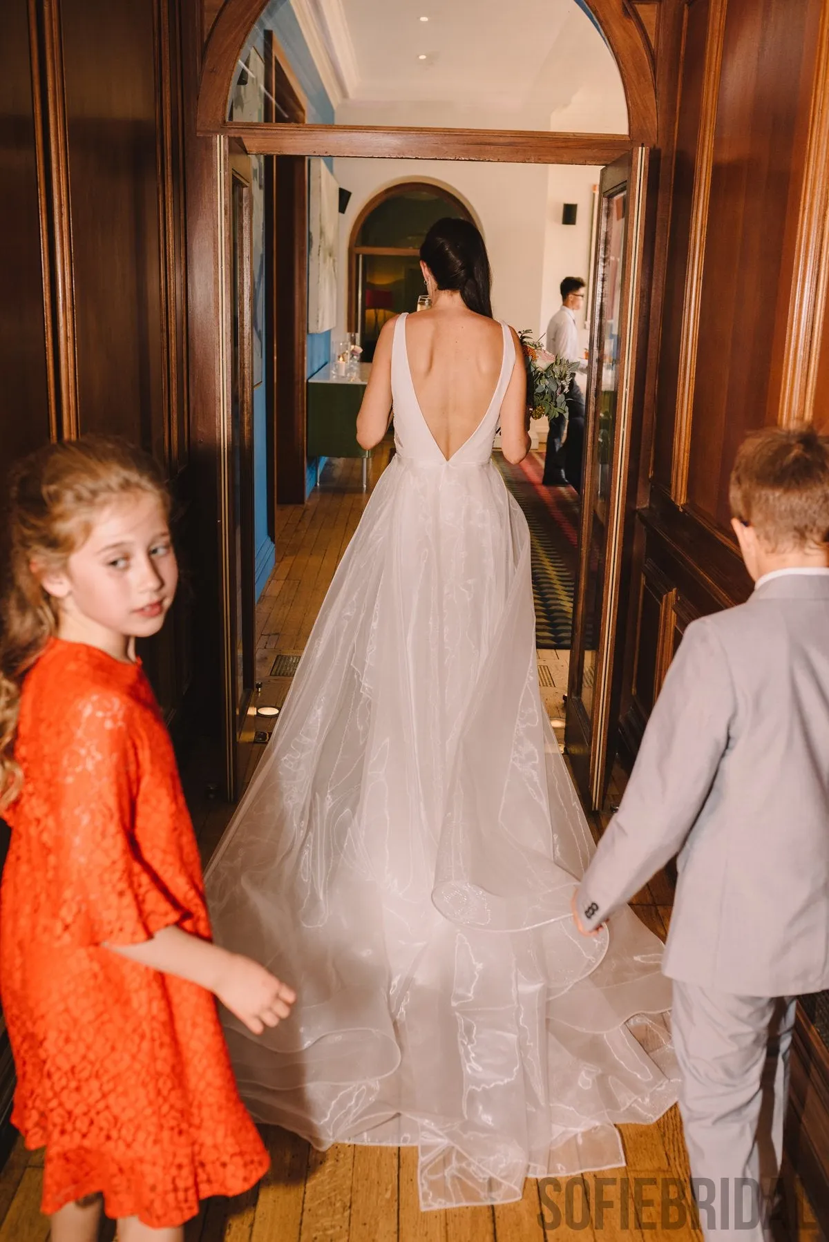 V-neck Long Mermaid Ivory Elegant Wedding Dresses, WD0292