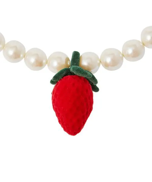 Velvet Strawberry Pearl Necklace【Japan Jewelry】