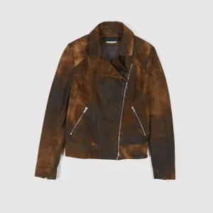 Ventcouvert Ladies Vintage Leather Biker Jacket