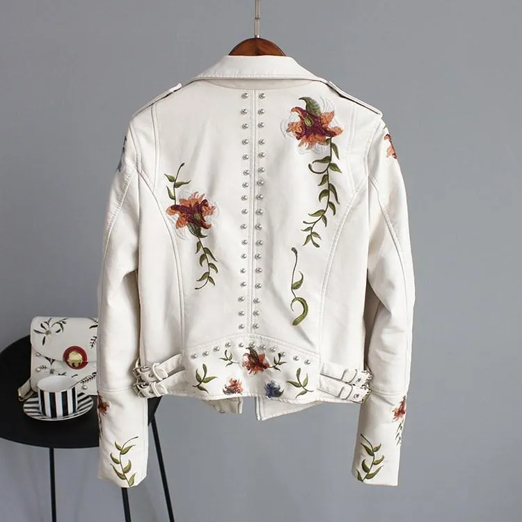Verona Embroidered Biker Jacket