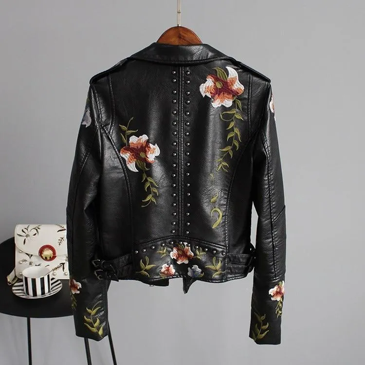 Verona Embroidered Biker Jacket