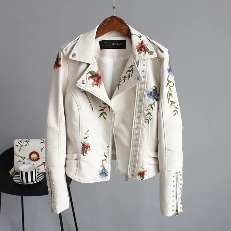 Verona Embroidered Biker Jacket