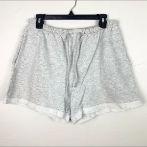 Vintage | Light Gray Lounge Shorts with Elastic Waistband and Tie Waist