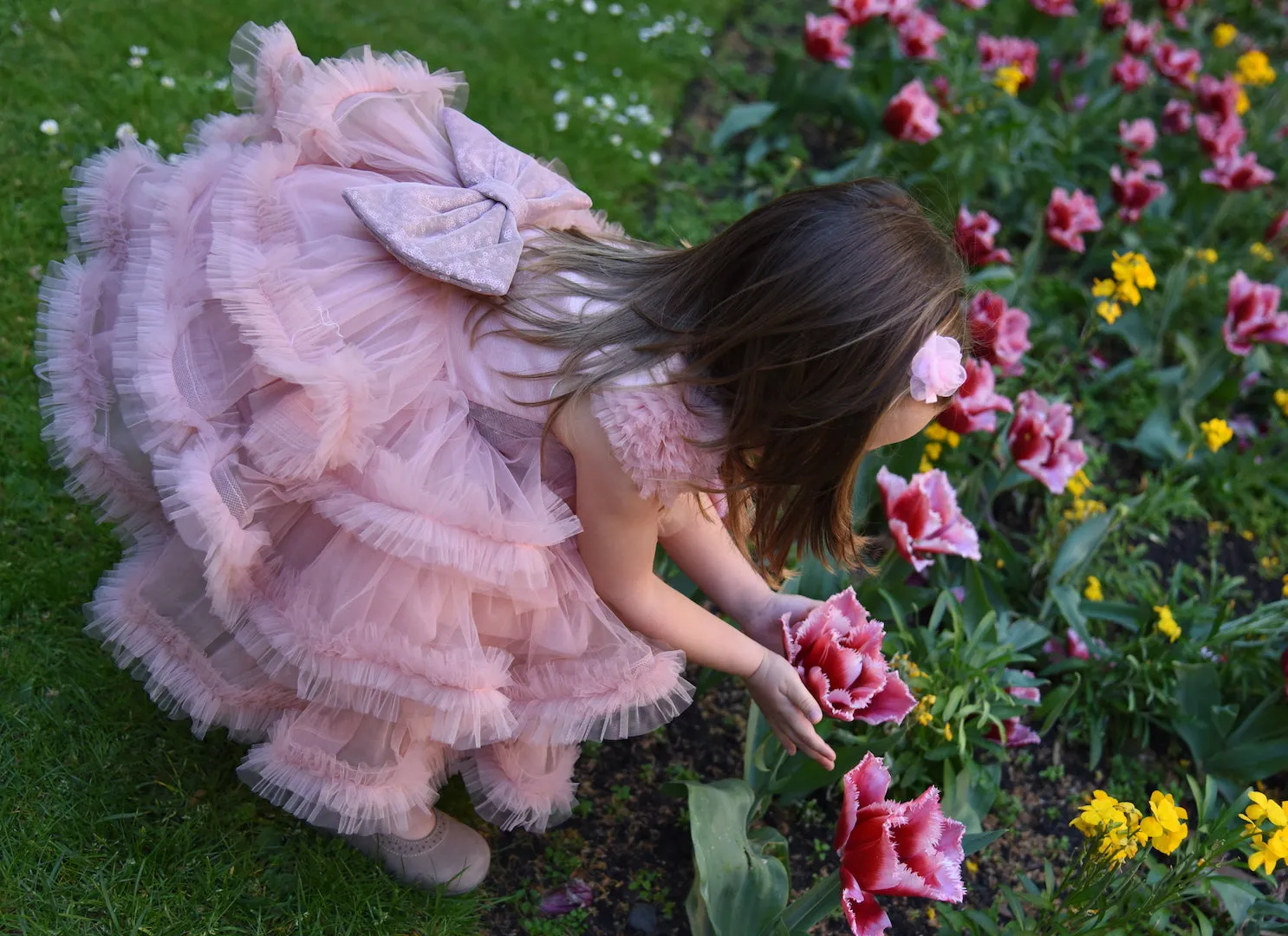 Vintage Pink Layered Tulle Dress