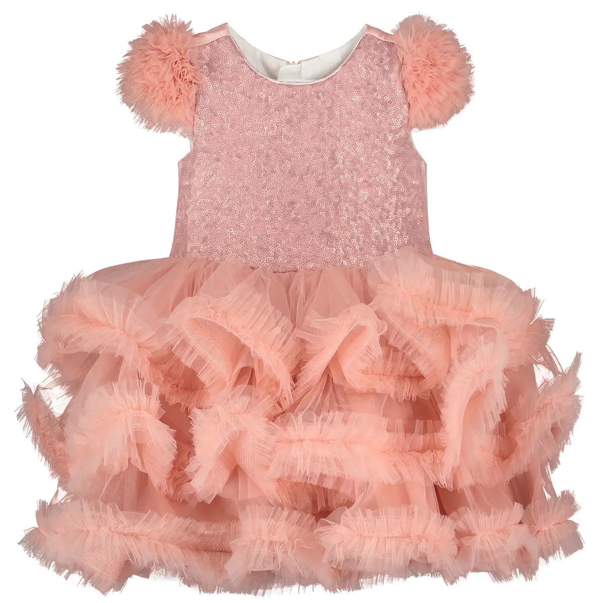 Vintage Pink Layered Tulle Dress