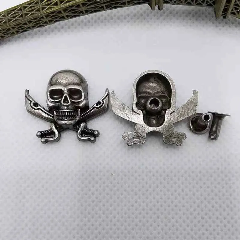 Vintage Skull Dagger Rivets – Gothic Punk Metal Studs 20 Pack