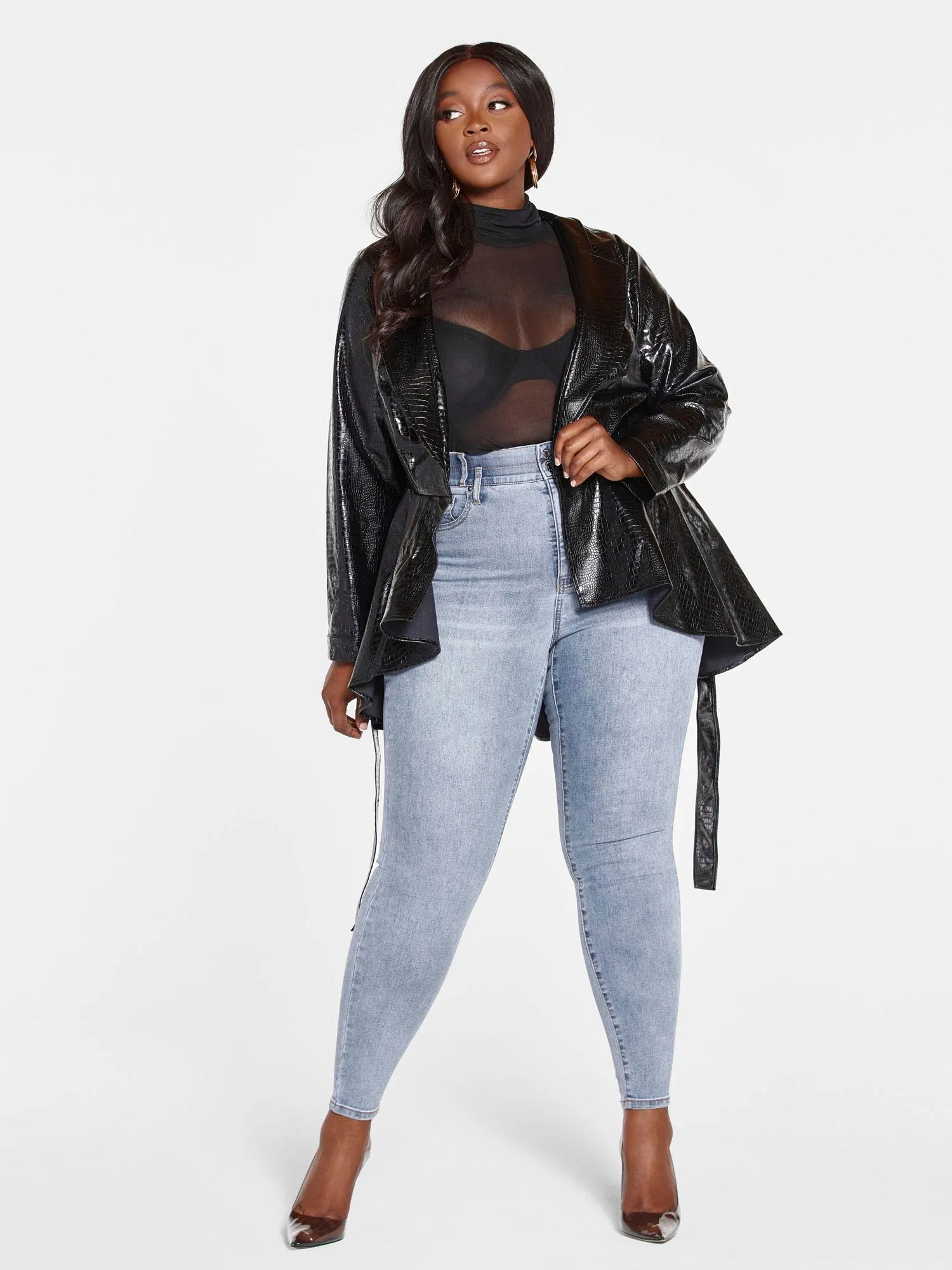 Viper Faux Leather Peplum Jacket - FTF LAB 007: Nzinga Imani