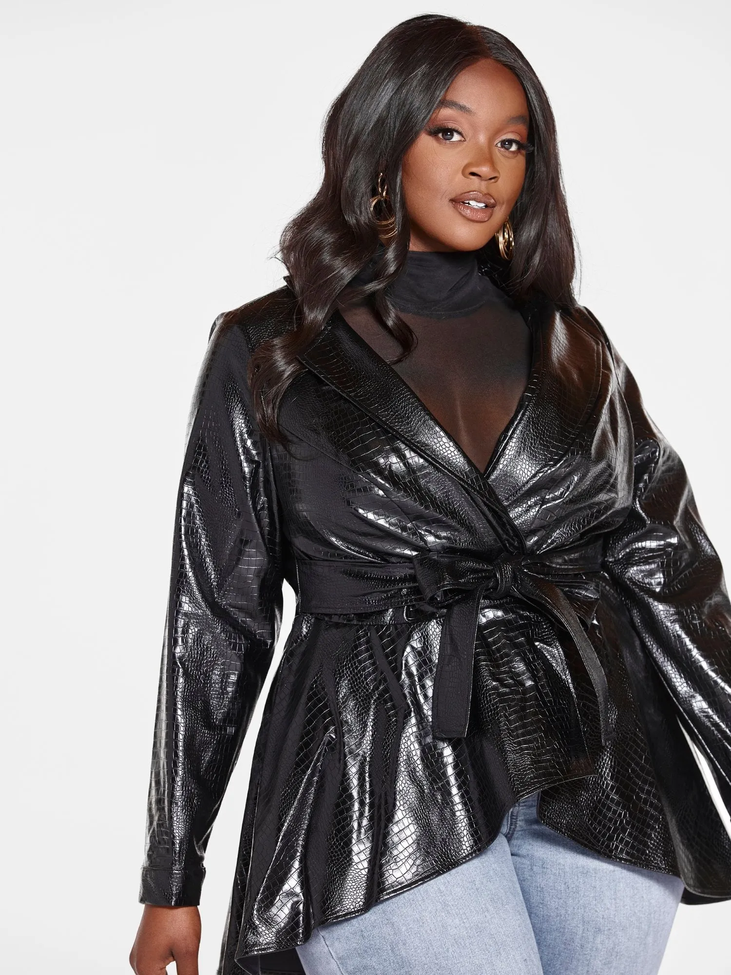 Viper Faux Leather Peplum Jacket - FTF LAB 007: Nzinga Imani