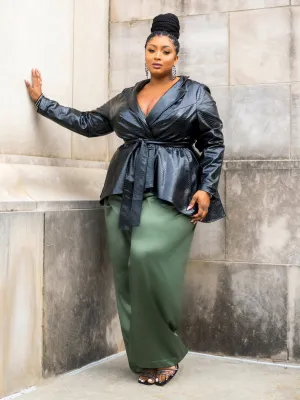 Viper Faux Leather Peplum Jacket - FTF LAB 007: Nzinga Imani