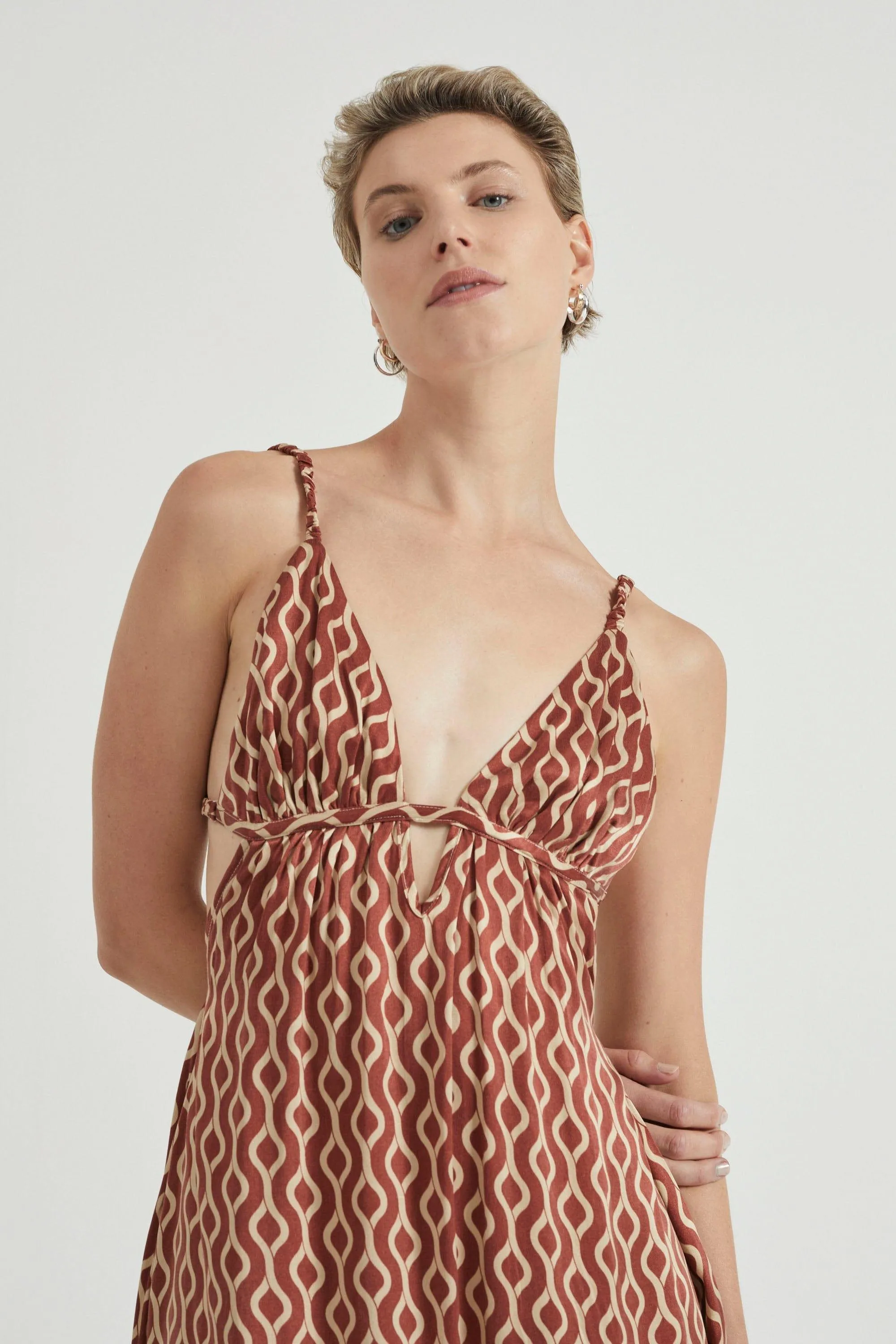 VOYAGE TRIANGLE MAXI DRESS | TILE