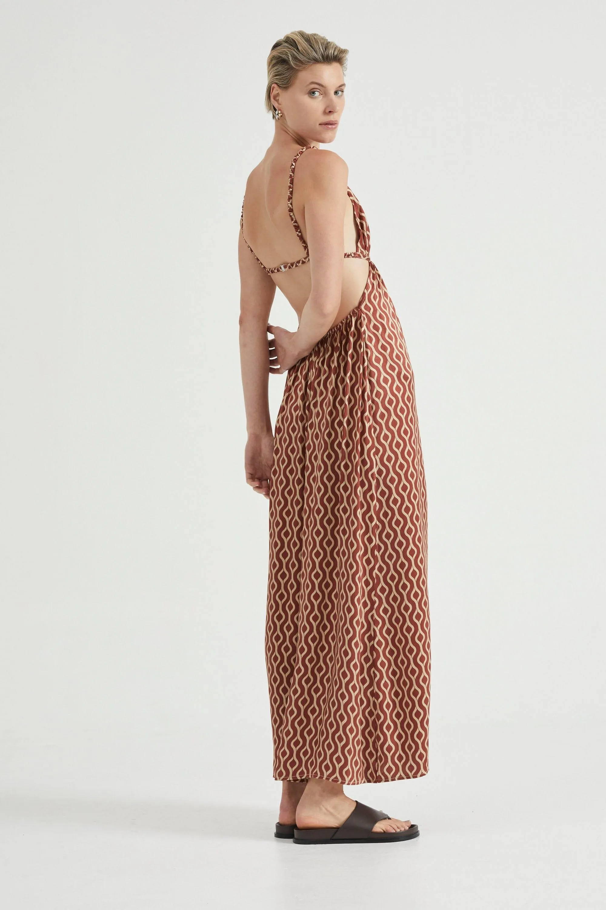 VOYAGE TRIANGLE MAXI DRESS | TILE