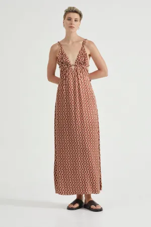 VOYAGE TRIANGLE MAXI DRESS | TILE