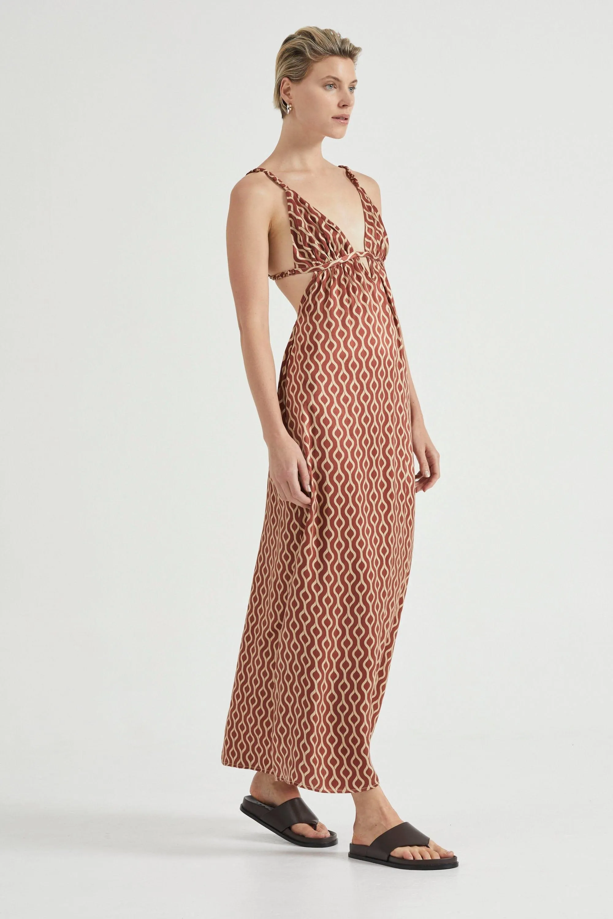 VOYAGE TRIANGLE MAXI DRESS | TILE