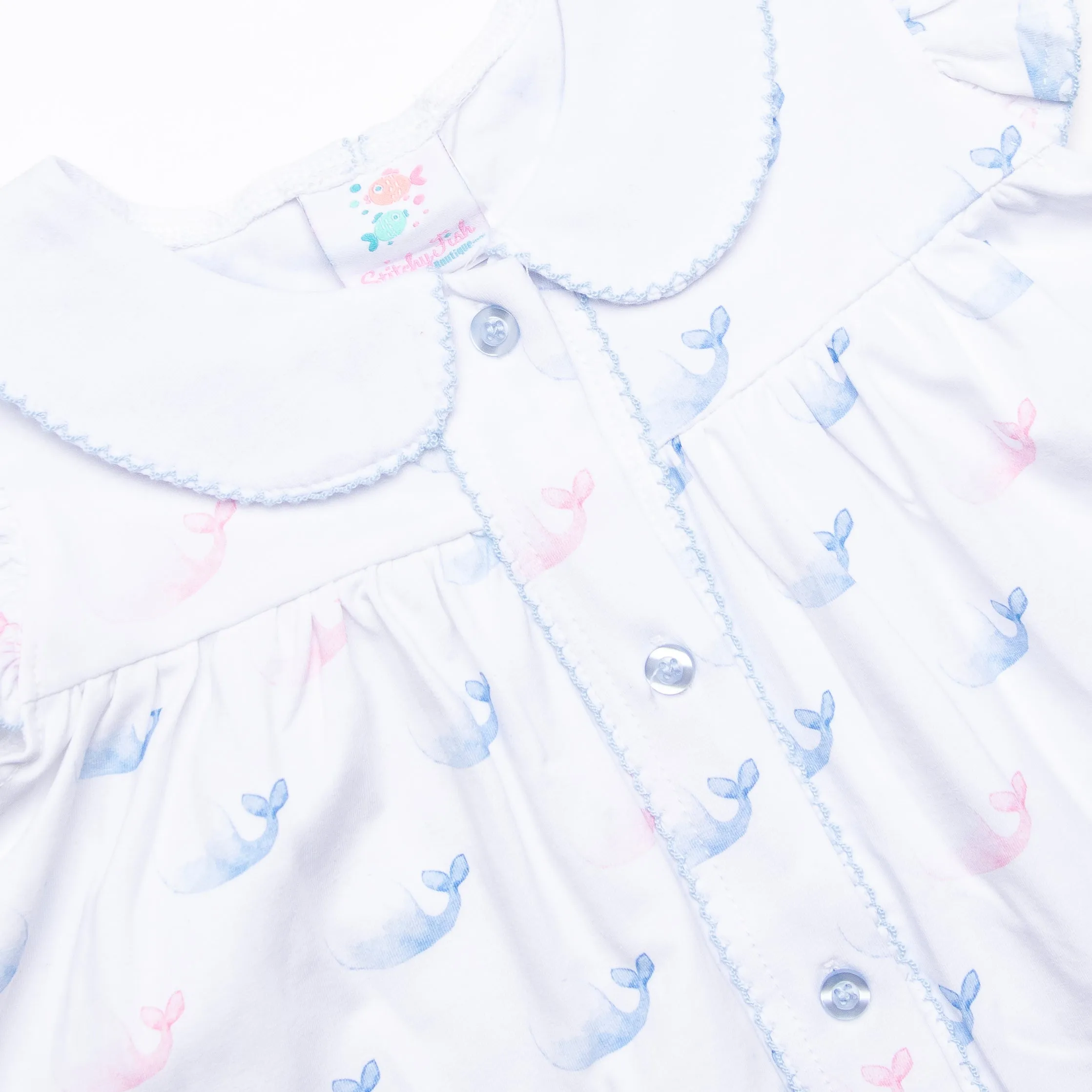 Watercolor Whales Dress, Blue