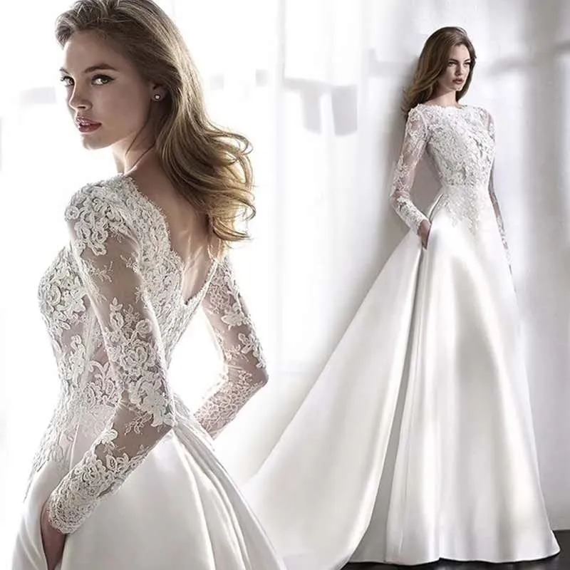 Wedding Dresses Bride Dress Elegant Full Case Court Train