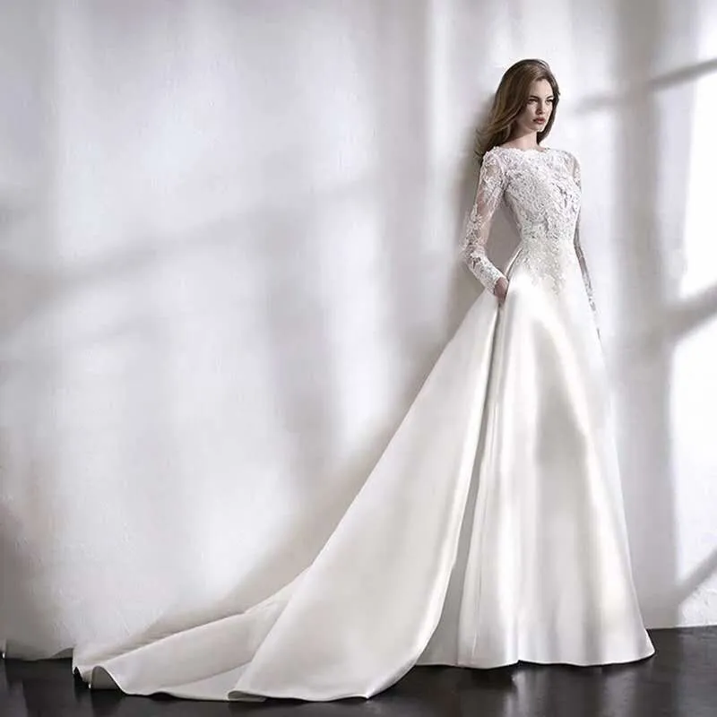 Wedding Dresses Bride Dress Elegant Full Case Court Train