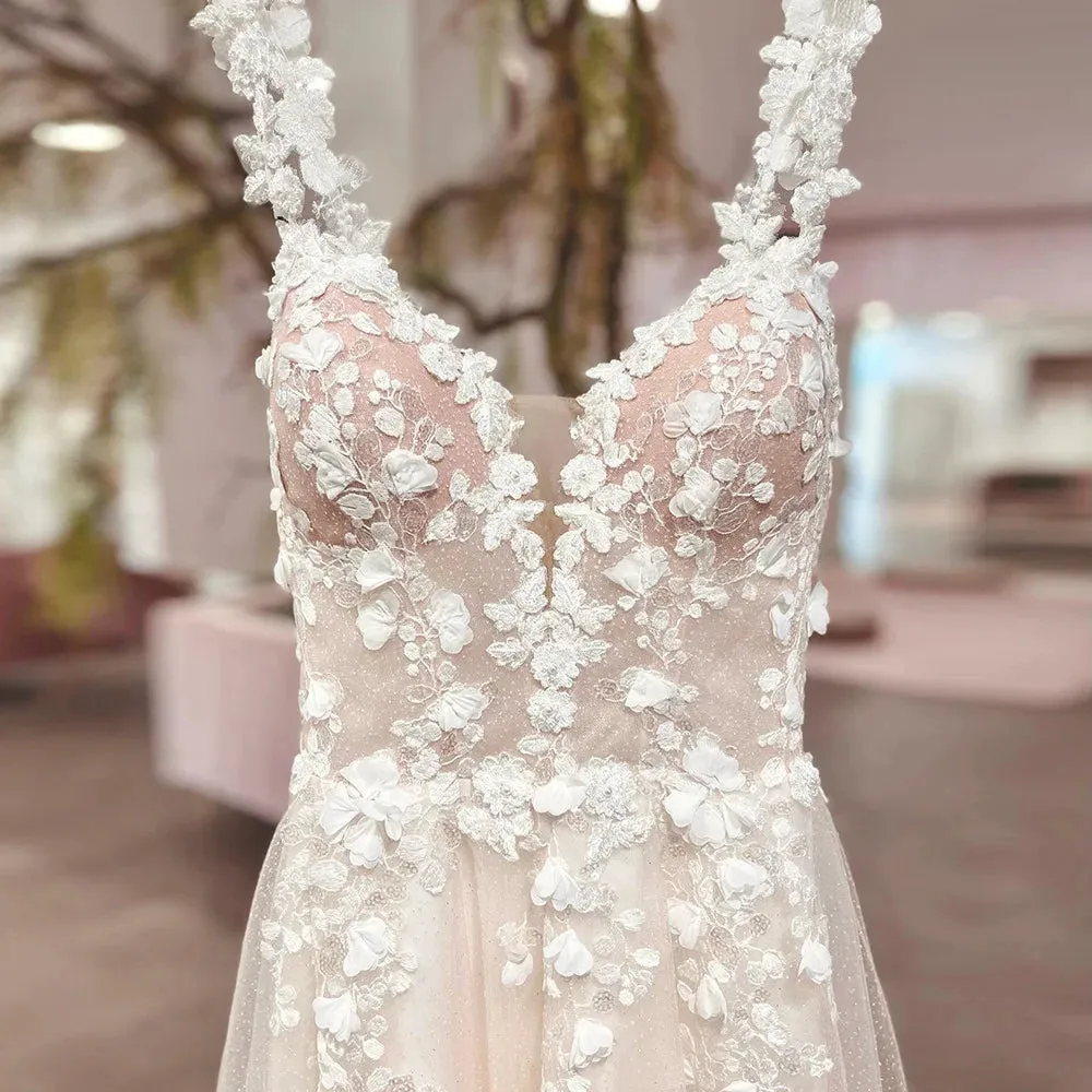 Wedding Guest Dresses: Wedding Dresses For Bride Sleeveless Court Train Appliques