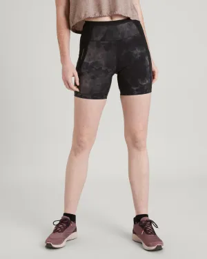 WELL.DER.NESS Move Women's Tight 6" Shorts - Light Quartz Sunburst Print