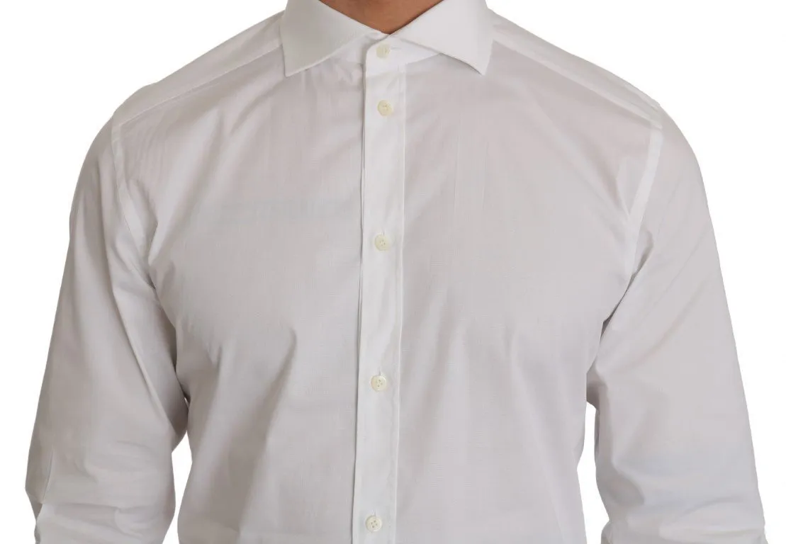 White Cotton GOLD Stretch Slim Shirt