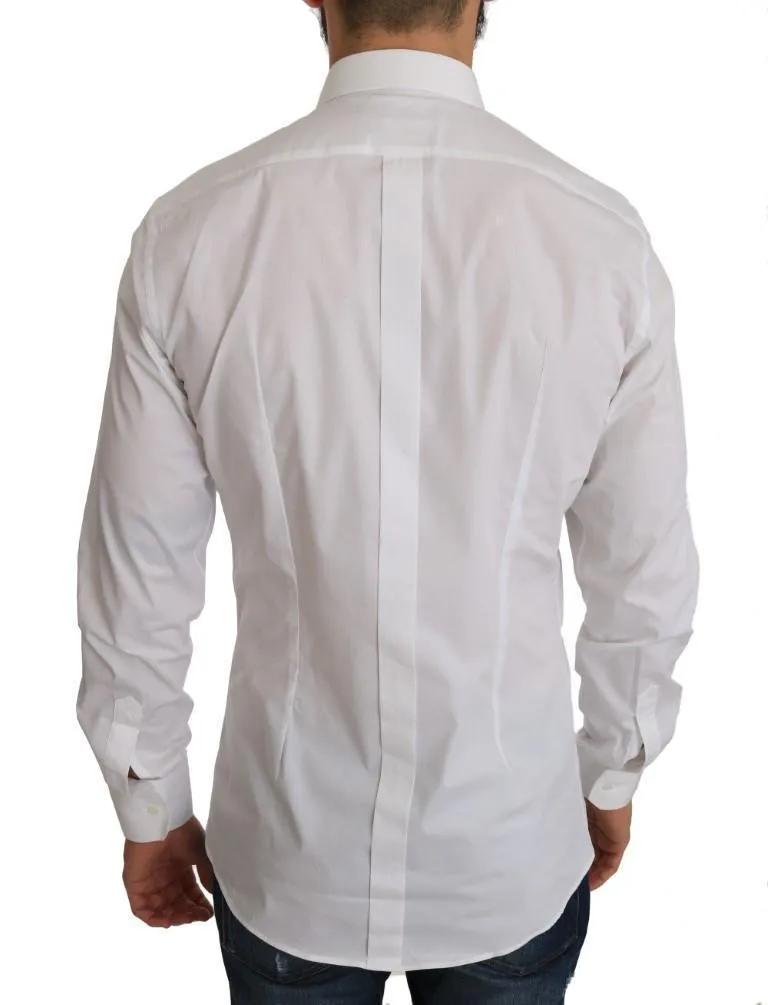 White Cotton GOLD Stretch Slim Shirt