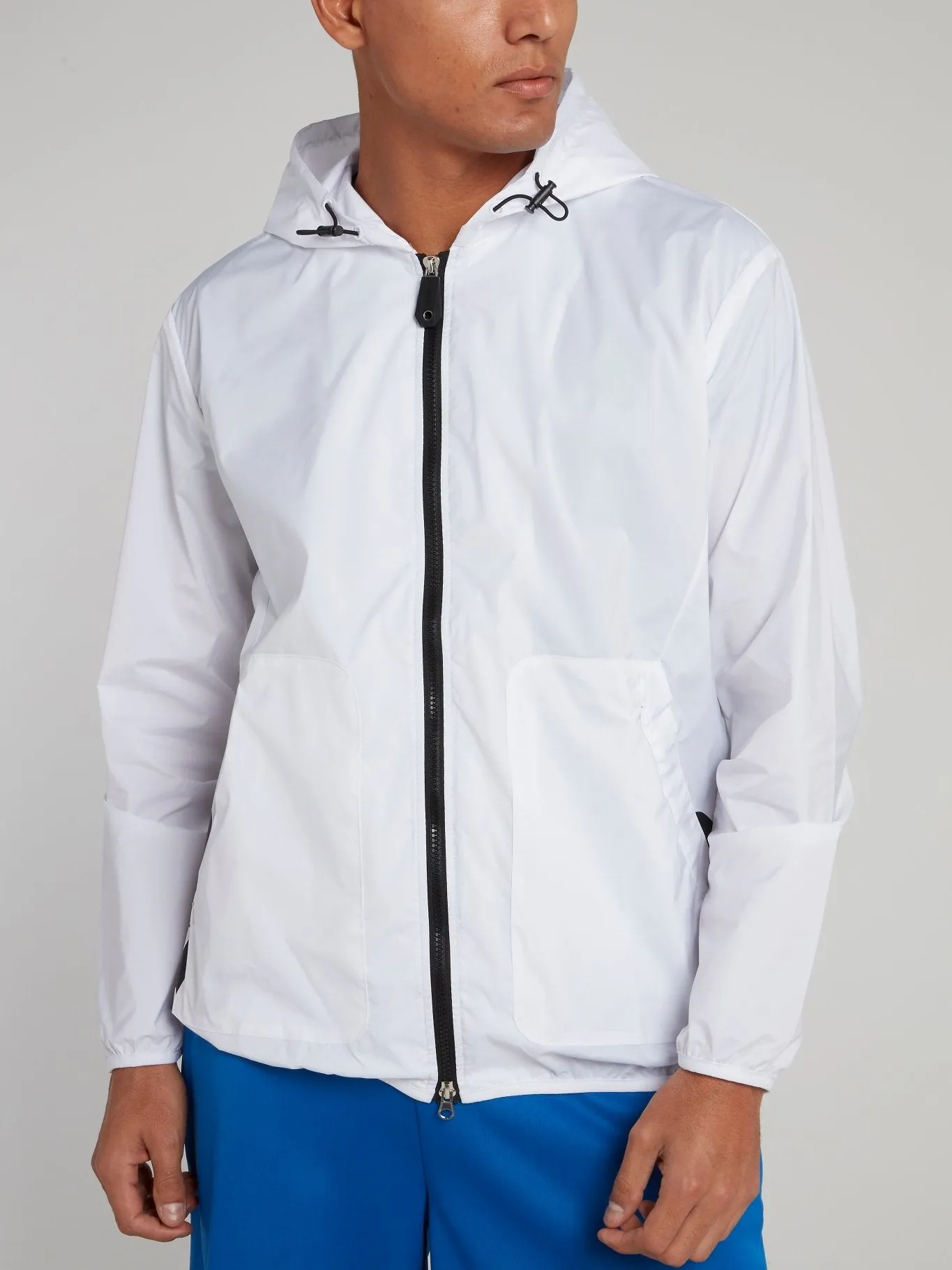 White Hooded Logo Jacket